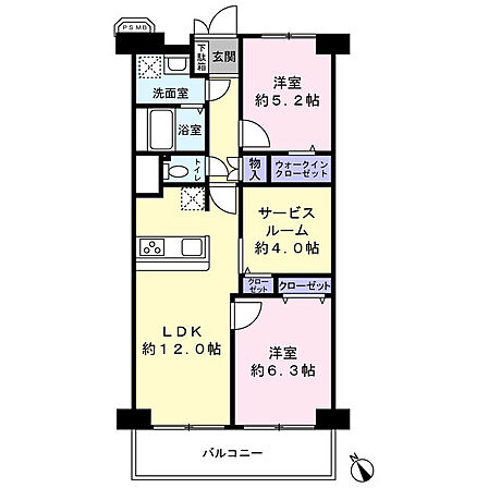 専有面積61.82？の3LDK、使い勝手の良い全室洋室タイプ　