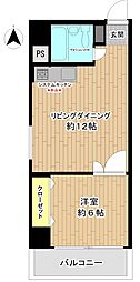 天満橋コープ 4階1LDKの間取り
