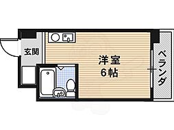 阪急京都本線 西院駅 バス11分 光華女子学園前下車 徒歩8分の賃貸マンション 4階ワンルームの間取り