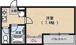 ベル・ウイング 4階1Kの間取り