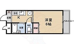 JR山陰本線 嵯峨嵐山駅 徒歩3分の賃貸マンション 4階1Kの間取り
