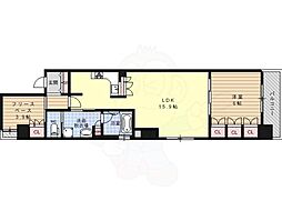 京都市営烏丸線 四条駅 徒歩10分の賃貸マンション 4階1SLKの間取り