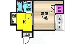阪急京都本線 西京極駅 徒歩9分の賃貸マンション 2階1Kの間取り