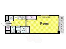 JR東海道・山陽本線 西大路駅 徒歩10分の賃貸マンション 5階1Kの間取り