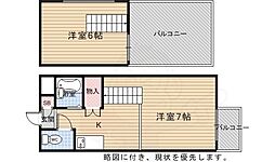 京福電気鉄道北野線 常盤駅 徒歩5分の賃貸マンション 4階2Kの間取り