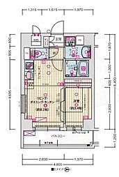 JR山陰本線 嵯峨嵐山駅 徒歩10分の賃貸マンション 3階1LDKの間取り