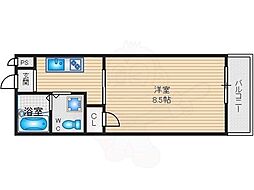 阪急京都本線 大宮駅 徒歩15分の賃貸マンション 6階1Kの間取り