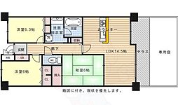 グラン・コート四条烏丸 6階3LDKの間取り