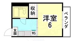 クリーンハイツタケダ 5階1Kの間取り