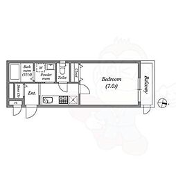 京福電気鉄道嵐山本線 嵐電天神川駅 徒歩7分の賃貸アパート 2階1Kの間取り