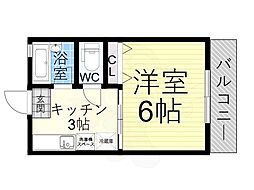 白菊ハイツ 1Kの間取図画像