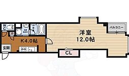 雅綾小路 1DKの間取図画像