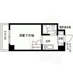 シャングリラダイヤモンドビルディング 1Kの間取図画像