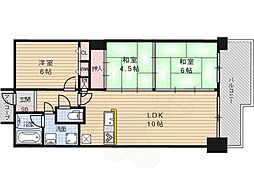 ファミールガーデン二条駅前WEST 3LDKの間取図画像