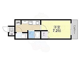 プレサンス京都四条烏丸クロス 1Kの間取図画像