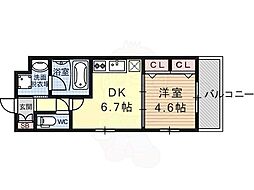 ベラジオ京都壬生ウエストゲート 1DKの間取図画像