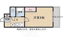 アール四条大宮 1Kの間取図画像