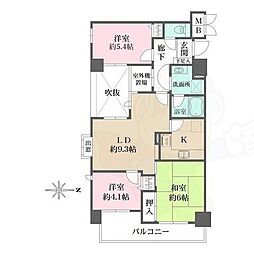 藤和シティホームズ御池 3LDKの間取図画像