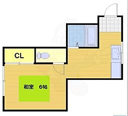 大建ビル 1Kの間取図画像