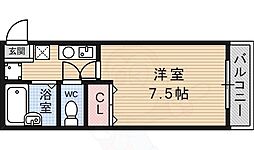 エクシード梅小路 1Kの間取図画像