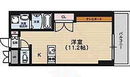 アクアプレイス京都西陣 ワンルームの間取図画像
