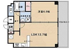 スワンズ京都大将軍 1LDKの間取図画像