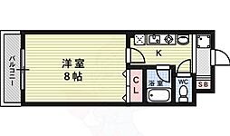 ウィスタリアクラマグチ 1Kの間取図画像