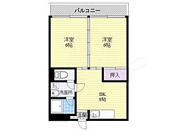 ヴィヴァーチェ千本 2LDKの間取図画像