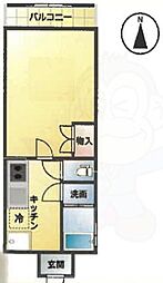 仮称)フラッティ紫竹北栗栖町 1Kの間取図画像