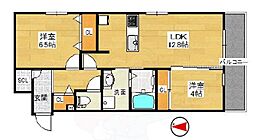 スリースターコート北山竹殿町 2LDKの間取図画像