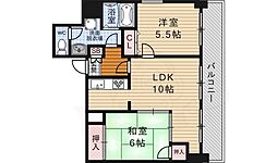 四条大宮シャトー朝日 2LDKの間取図画像