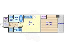 CREST TAPP京都太秦天神川dexII 1DKの間取図画像