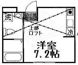 NEST冷泉町 ワンルームの間取図画像
