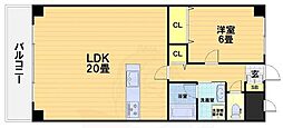 レジデンス桂川 1LDKの間取図画像