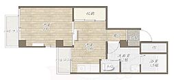 フレーヴァー北山 1DKの間取図画像