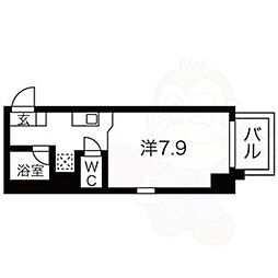 プラネシア京都 ワンルームの間取図画像