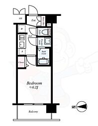 プレサンスTHEKYOTO粋都 1Kの間取図画像