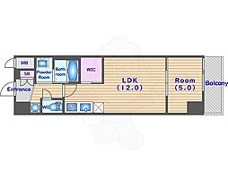 スワンズ京都東寺ガーデン 1LDKの間取図画像