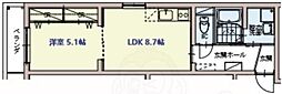 グランレブリー御所西2 1LDKの間取図画像