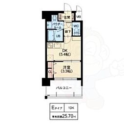 クレアドーレ京都二条 1DKの間取図画像