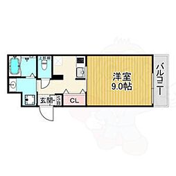 スワンズ京都セントラルシティ ワンルームの間取図画像