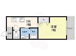 コーポラス中村 1DKの間取図画像