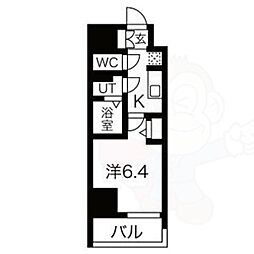 ファステート京都堀川スクエア 1Kの間取図画像