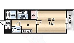 フォルジェ嵐山 1Kの間取図画像