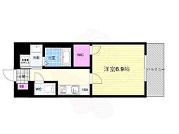 プラシード京都 1Kの間取図画像