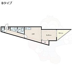 京都地下鉄東西線 太秦天神川駅 徒歩4分の賃貸アパート 3階1LDKの間取り