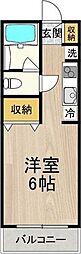 COCORO吹田 3階ワンルームの間取り