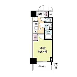 ArtizA淡路 5階1Kの間取り