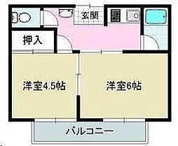 辻子マンション 2Kの間取図画像
