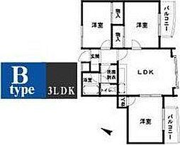 パティオ小松 2階3LDKの間取り